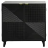 * 2 Door Black Wooden & Metal Cabinet Good Quality