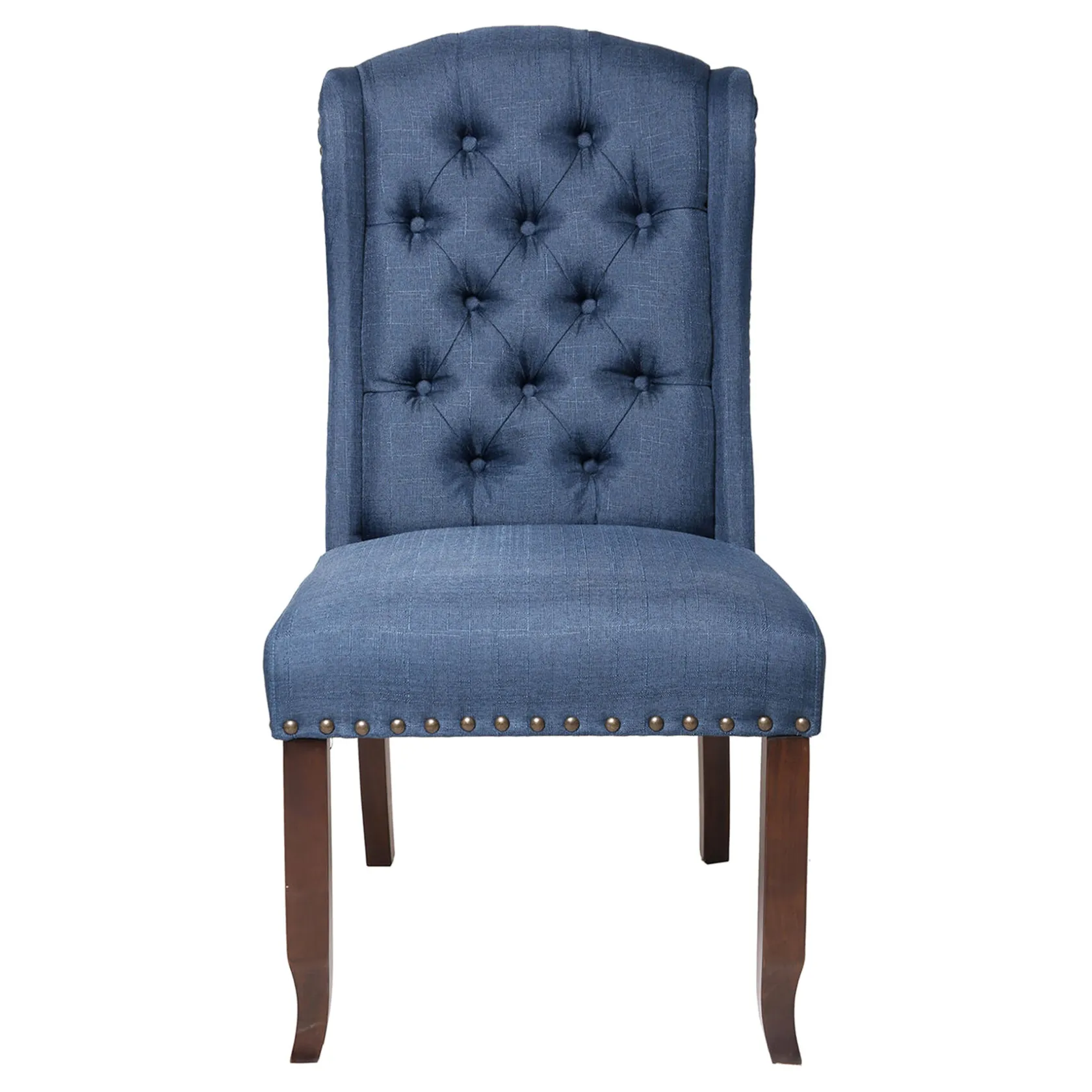 * Aahmad Blue Tufted Wing Dining Chair Featured