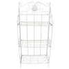 * Antique White Metal Baker'S Rack With Folding Shelves, 51 Less Expensive