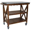 * Antwerp Wood Bar Cart With Metal Top And Towel Hooks Exquisite Gifts