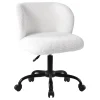 * Aubrey White Sherpa Office Chair Featured