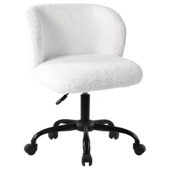 * Aubrey White Sherpa Office Chair Featured