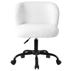 * Aubrey White Sherpa Office Chair Featured