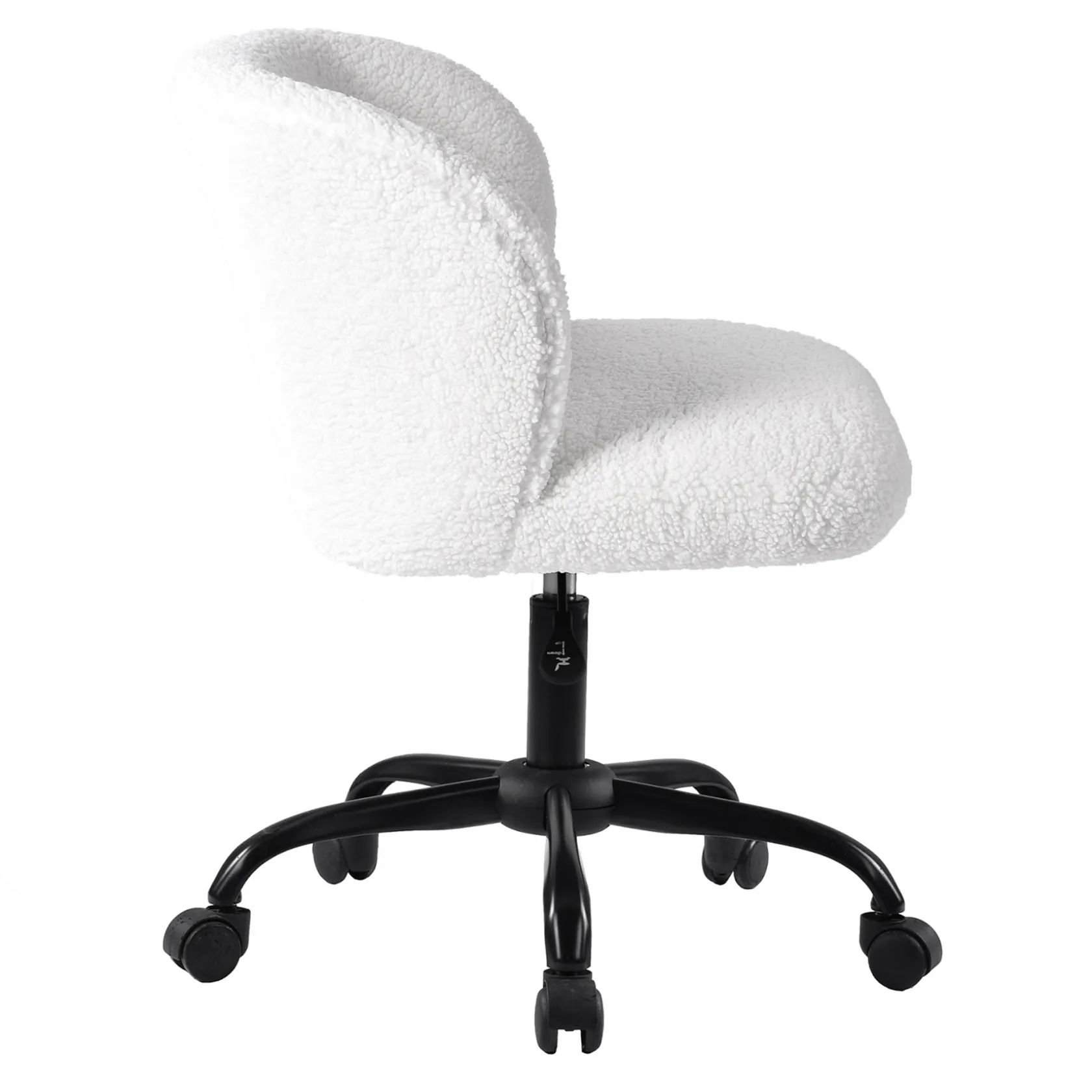 * Aubrey White Sherpa Office Chair Featured