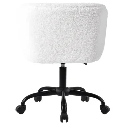 * Aubrey White Sherpa Office Chair Featured