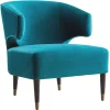 * Aura Green Velvet Wrap Around Arm Chair With Brass Capped Legs Fashion
