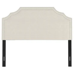 * Belize Cream Nail Head Trim Queen Headboard Premium