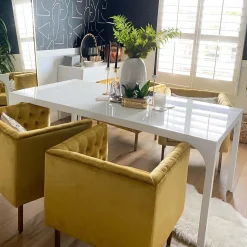 * Bendell Yellow Velvet Tufted Accent Club Chair With Gold Legs Opening Sales