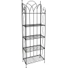 * Black 5 Tier Gothic Baker Rack With Metal Wire Shelves Promotion