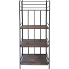 * Black 4 Tier Metal Baker Rack With Folding Wood Top Shelves Gift Selection