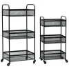 * Black 3 Tier Metal Rolling Cart, 29 Good Quality
