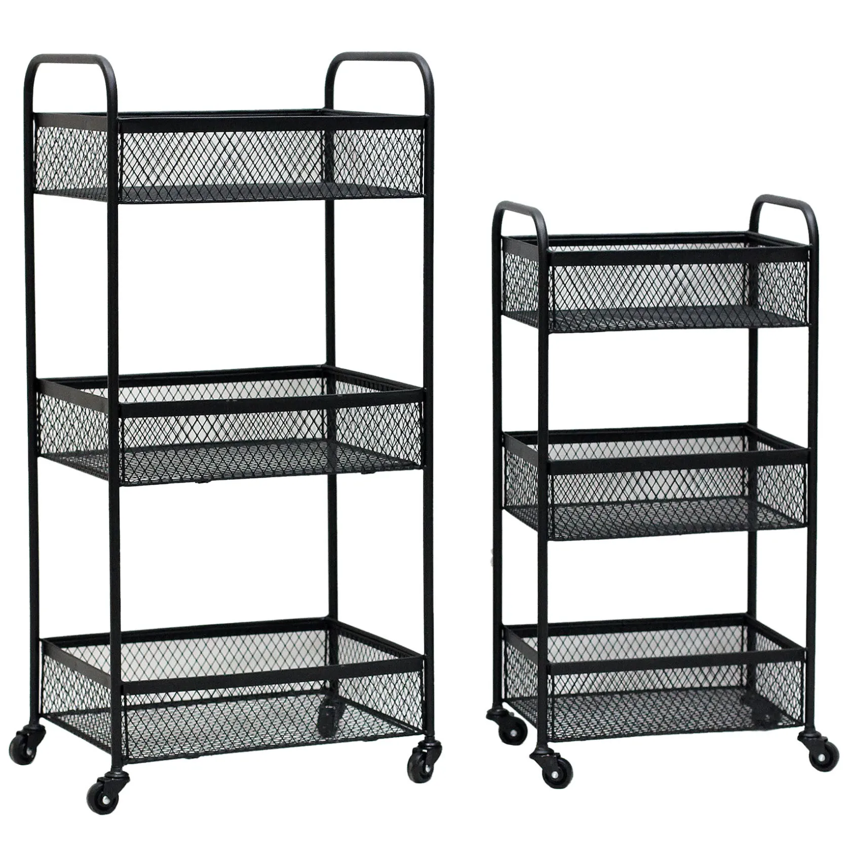 * Black 3 Tier Metal Rolling Cart, 29 Good Quality