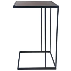 * Black Metal C-Table With Dark Wooden Top Promotion