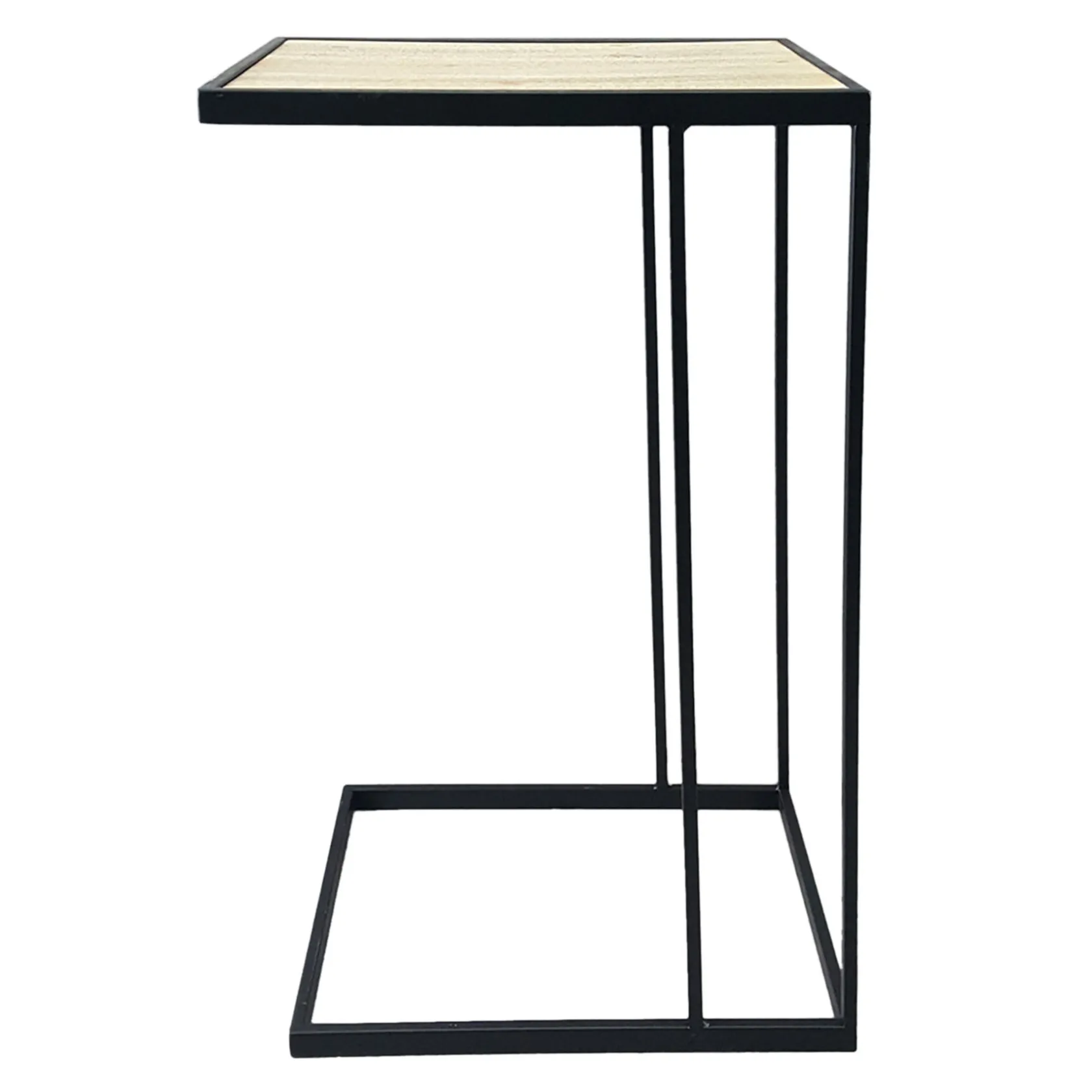 * Black Metal C-Table With Light Wooden Top Less Expensive