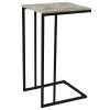 * Black Metal C-Table With Rustic Wooden Top Promotion