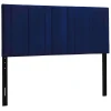 * Chandler Channeled Navy Velvet Queen Headboard Featured