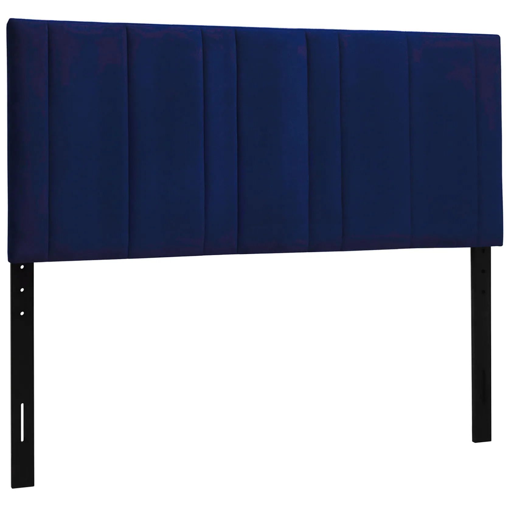 * Chandler Channeled Navy Velvet Queen Headboard Featured