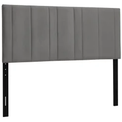 * Chandler Grey Velvet Channeled Queen Headboard Fashion