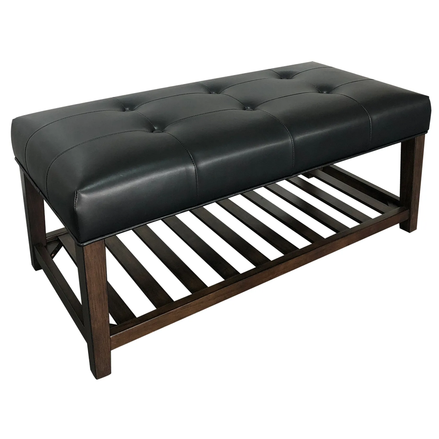 * Collins Black Leather Bench Clearance