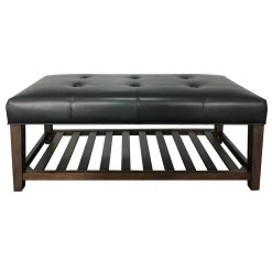 * Collins Black Leather Bench Clearance