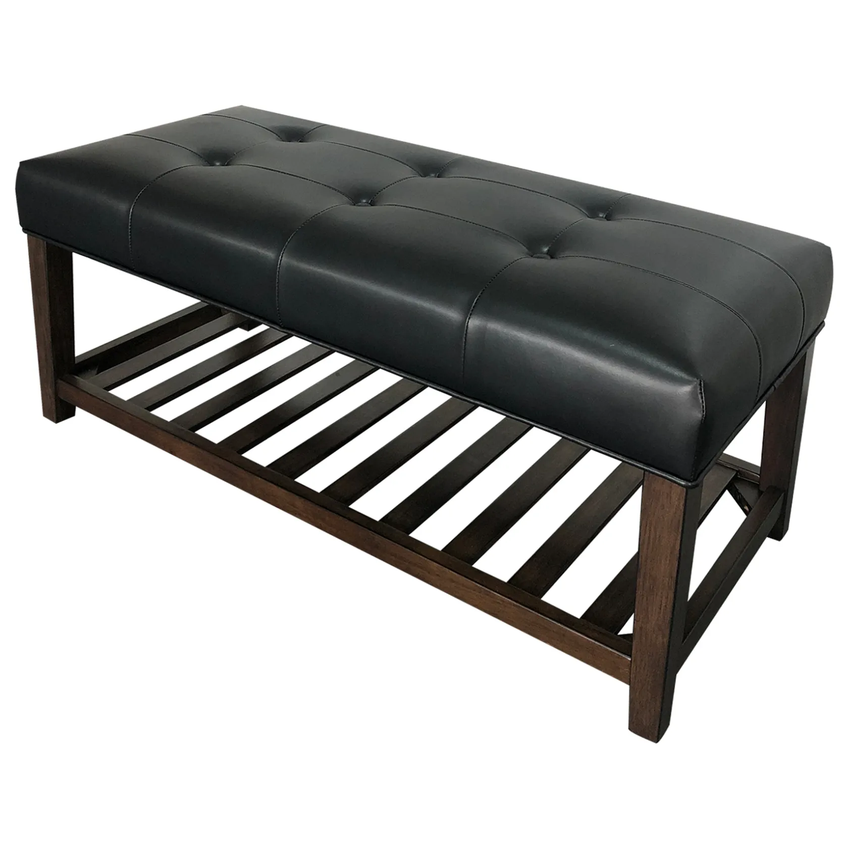 * Collins Black Leather Bench Clearance