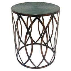 * Copper Round Metal Side Table, Large Promotion