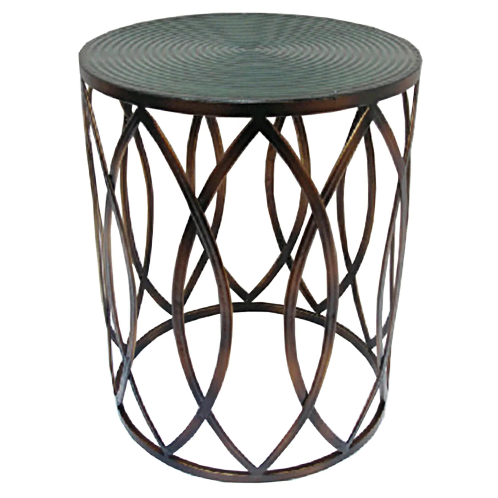 * Copper Round Metal Side Table, Small Bargain Sale