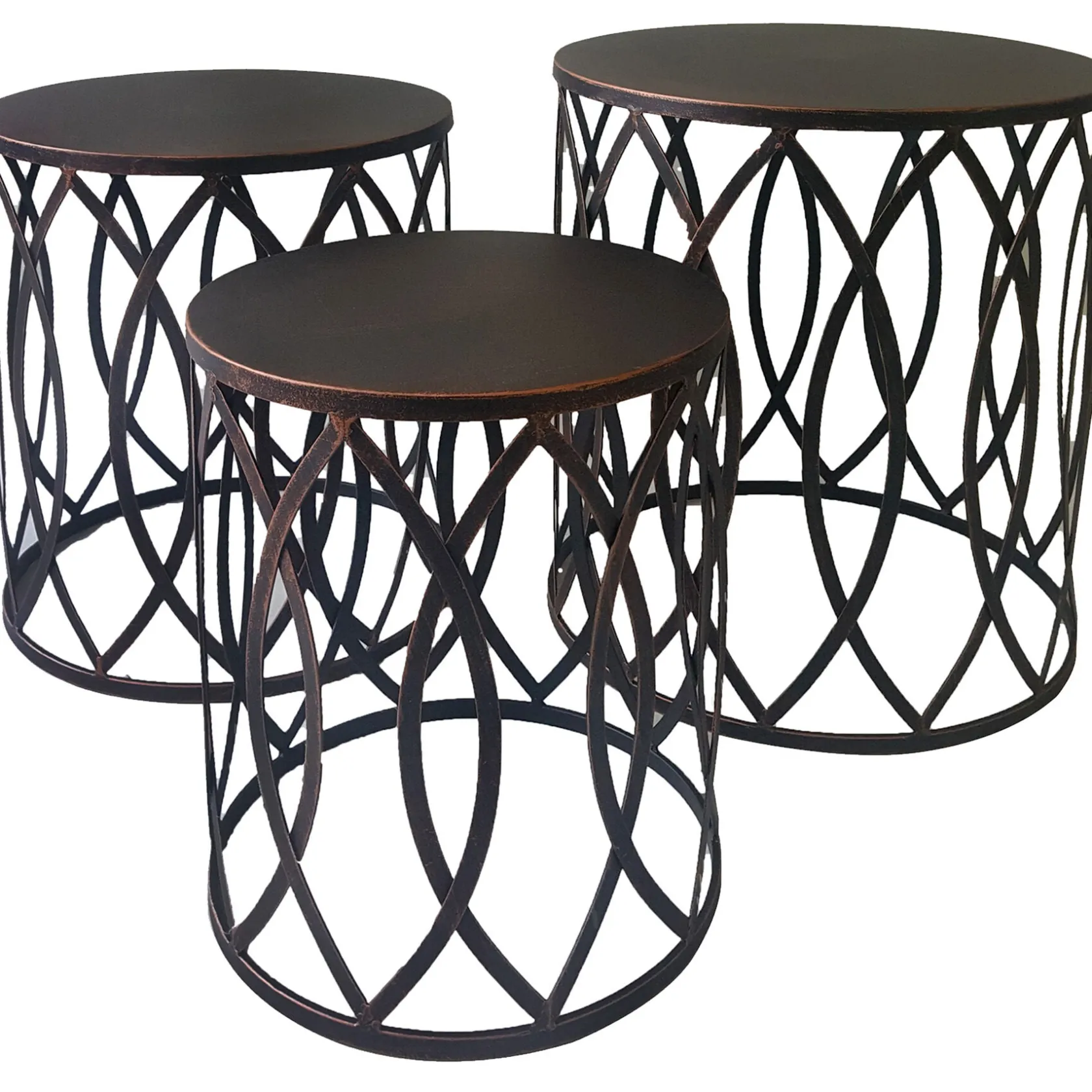 * Copper Round Metal Side Table, Small Bargain Sale