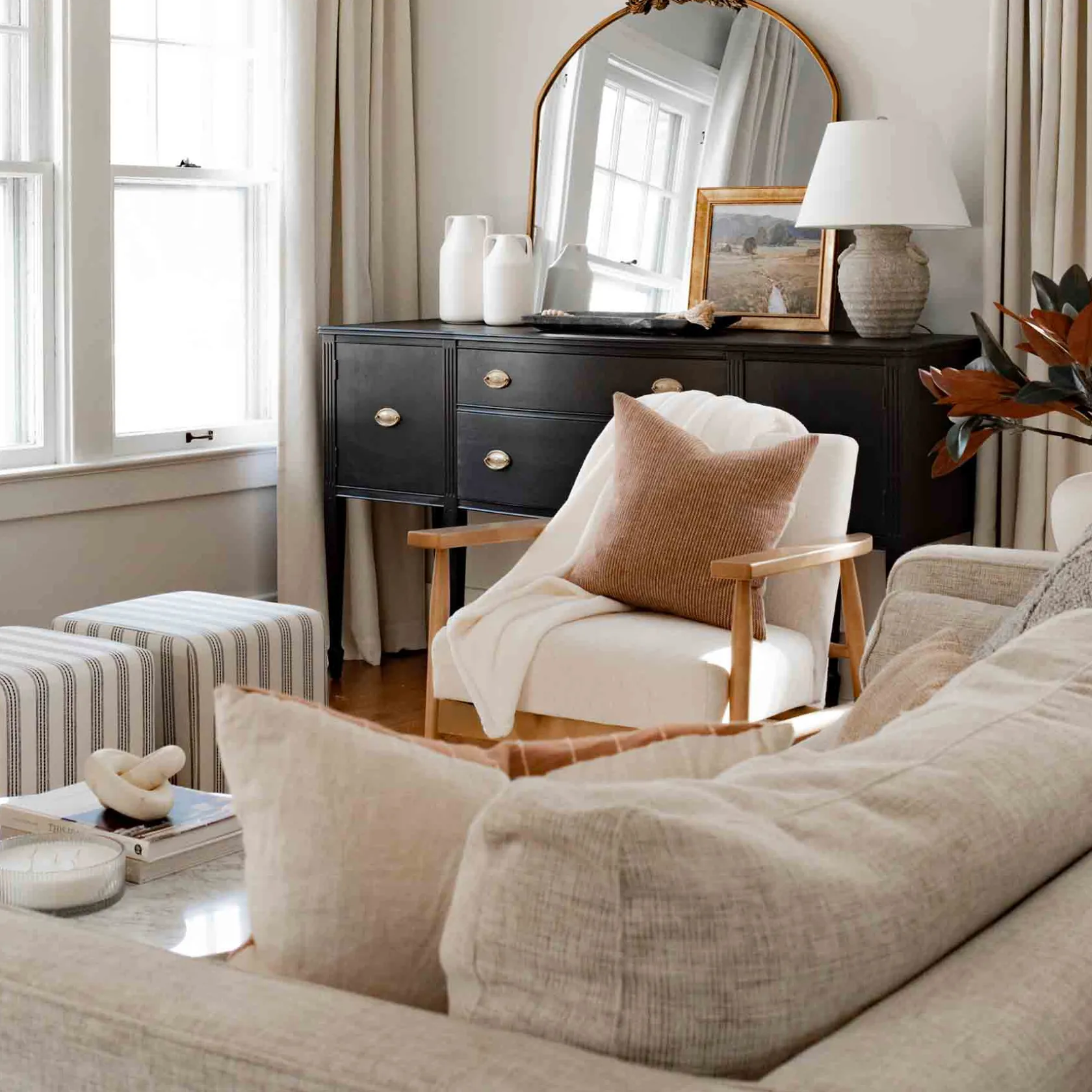 * Cottage Thin Striped Ottoman Promotion