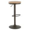 * Dakota Adjustable Modern Industrial Antique Brown Barstool, 29 Fashion