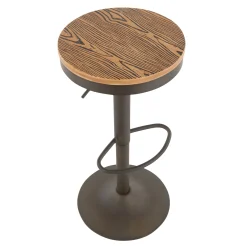 * Dakota Adjustable Modern Industrial Antique Brown Barstool, 29 Fashion