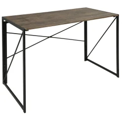 * Dakota Black & Brown Industrial Modern Office Desk Bargain Sale