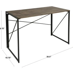* Dakota Black & Brown Industrial Modern Office Desk Bargain Sale
