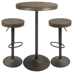 * Dakota 3-Piece Antique Bronze Dining Table Set Online Discount