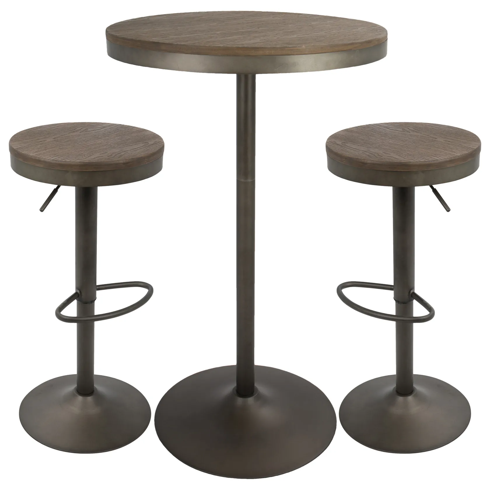 * Dakota 3-Piece Antique Bronze Dining Table Set Online Discount