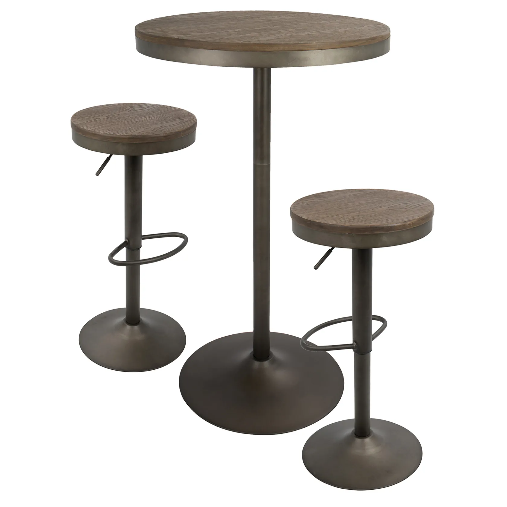 * Dakota 3-Piece Antique Bronze Dining Table Set Online Discount