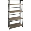 * Dakota 4-Tier Black & Brown Industrial Modern Bookshelf, 49 Low Price