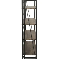* Dakota 4-Tier Black & Brown Industrial Modern Bookshelf, 49 Low Price