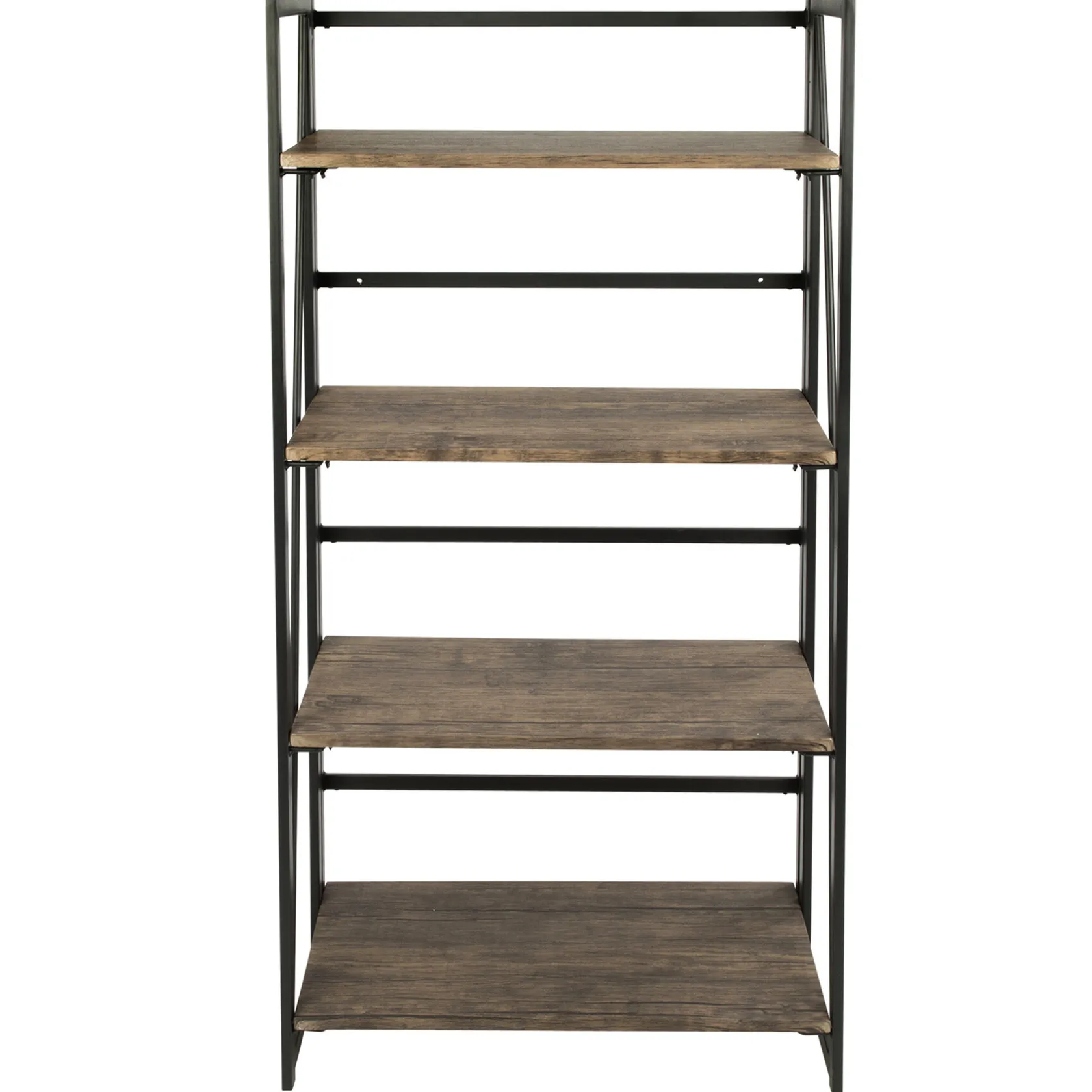 * Dakota 4-Tier Black & Brown Industrial Modern Bookshelf, 49 Low Price