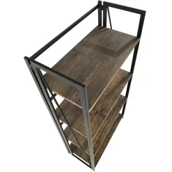 * Dakota 4-Tier Black & Brown Industrial Modern Bookshelf, 49 Low Price