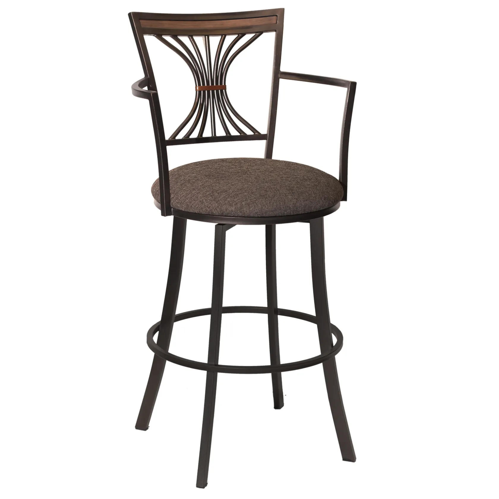 * Devon Oversized Brown Barstool With Arms, 30 Discount Online