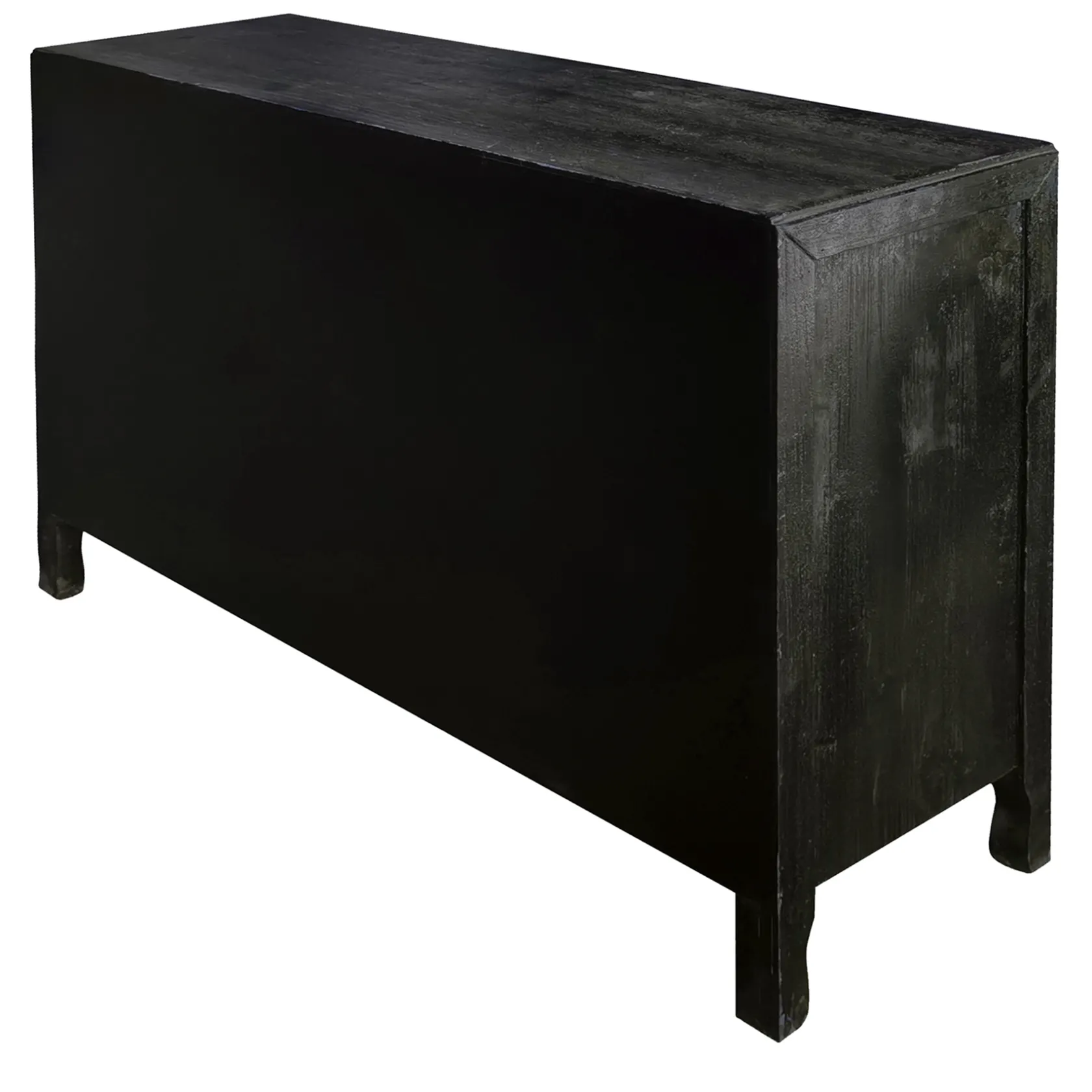 * 2-Door Carved Black Long Cabinet Opening Sales