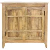 * 2-Door Natural Mango Wood Cabinet Premium