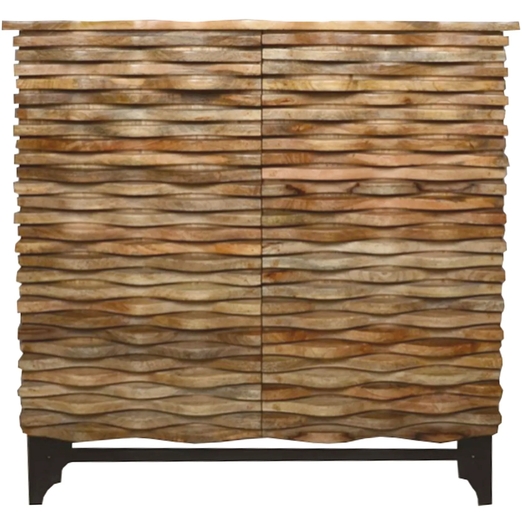 * 2-Door Wave Wood Carved Cabinet Clearance