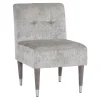 * Dove Accent Chair With Silver Capped Wood Legs Promotion