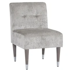 * Dove Accent Chair With Silver Capped Wood Legs Promotion