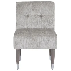 * Dove Accent Chair With Silver Capped Wood Legs Promotion