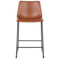 * Drake Cognac Modern Industrial Faux Leather Barstool, 30 Less Expensive