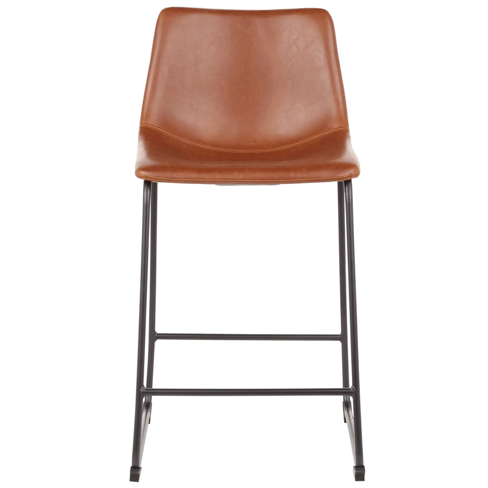 * Drake Cognac Modern Industrial Faux Leather Barstool, 30 Less Expensive