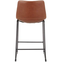 * Drake Cognac Modern Industrial Faux Leather Barstool, 30 Less Expensive